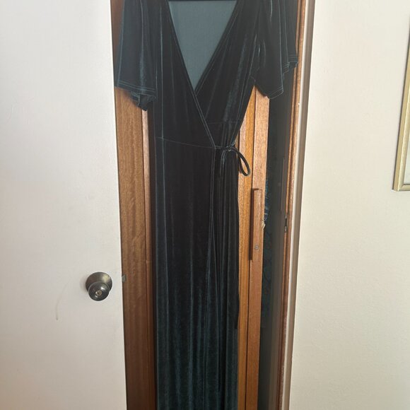 Meghan Velvet Wrap Maxi Dress - Picture 6 of 9